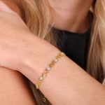 Herzarmband 750/18 K Gelbgold mit Diamanten 0.59 ct H/si - AR-46501-GG