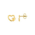 Herzohrstecker 375/9 K Gelbgold