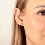 Herzohrstecker 750/18 K Gelb-/ Weissgold mit Zirkonia - 186842.6ZIR