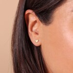 Heart Stud Earrings 750/18 K Yellow Gold - 191853.6