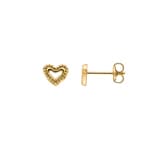 Herzohrstecker 750/18 K Gelbgold