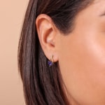 Herzohrstecker 750/18 K Gelbgold mit Amethyst und Diamanten 0.04 ct H/si - OR-70303-AME-GG