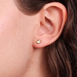 Clous d'oreilles or jaune 750/18 ct Cœur avec nacre - 148851.6NC