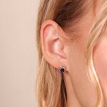 Herzohrstecker 750/18 K Roségold mit Amethyst rund und Diamanten 0.03 ct H/si - OR-71672-AME-RG