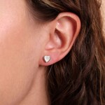 Heart Stud Earrings 750/18 K White Gold with Mother of Pearl - 148101.6NCW