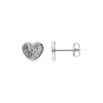 Herzohrstecker 750/18 K Weissgold mit Zirkonia