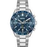 Hugo Boss Runner Chronograph Silbrig / Blau