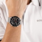 Hugo Boss Sealiner Mesh Chronograph Silbrig / Schwarz - 1514324