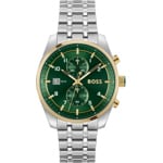Hugo Boss Skytraveller Chronograph Silbrig / Grün