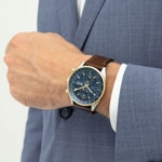 Hugo Boss Skytraveller Pro Chronograph Brown / Silvery & Blue - 1514346