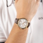 Hugo Boss Stratus Chrono Leather Brown / Gold & Silvery - 1514327