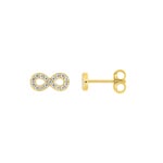 Clous d'oreilles infini or jaune 375/9 ct avec zircones