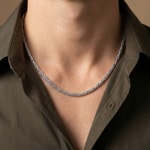 Collier chaîne royale classique or gris 750/18 ct massif 2.5mm - CKO2002