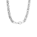 Collier chaîne royale carrée argent 925 avec zircones 7.5mm - KE-925-30301