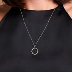 Kordelanhänger 750/18 K Weissgold mit Diamanten 0.23 ct - AN-73821-WG