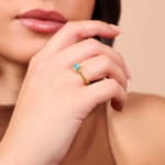 Kordelring 750/18 K Gelbgold mit Blautopas und Diamanten 0.03 ct H/si - RI-73471-TOP-GG