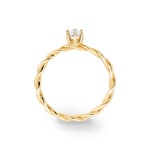 Bague de fiançailles or jaune 750/18 ct avec diamant 0.23 ct H/si - CG002