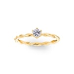 Bague de fiançailles or jaune 750/18 ct avec diamant 0.23 ct H/si - CG002