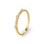 Kordelring 750/18 K Gelbgold mit Diamanten 0.10 ct H/si