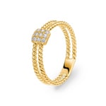 Kordelring 750/18 K Gelbgold mit Diamanten 0.12 ct H/si
