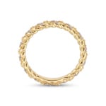 Twisted Rope Ring 750/18 K Yellow Gold with Diamonds 0.18 ct - RI-73584-GG
