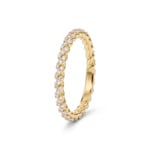 Twisted Rope Ring 750/18 K Yellow Gold with Diamonds 0.36 ct
