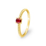 Kordelring 750/18 K Gelbgold mit Rubin