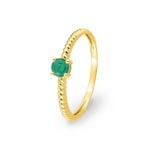 Rope Ring 750/18 K Yellow Gold with Emerald