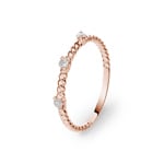 Kordelring 750/18 K Roségold mit Diamanten 0.10 ct H/si