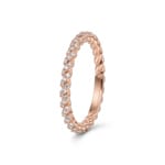Twisted Rope Ring 750/18 K Rose Gold with Diamonds 0.36 ct