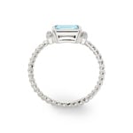 Rope Ring 750/18 K White Gold with Blue Topaz and Diamonds 0.03 ct H/si - RI-73471-TOP-WG