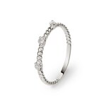 Bague corde or gris 750/18 ct avec diamants 0.10 ct H/si