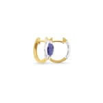 Kreolen 750/18 K Gelb- / Weissgold mit Diamanten 0.05 ct H/si & Safir - PE5217/2