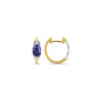 Kreolen 750/18 K Gelb- / Weissgold mit Diamanten 0.05 ct H/si & Safir - PE5217/2