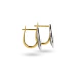 Créoles or bicolore 750/18 ct avec zircones - TUE25-1262-1/1