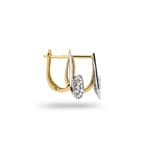 Créoles or bicolore 750/18 ct avec zircones - TUE25-1262-1/1