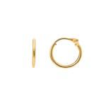 Hoop Earrings 750/18 K Yellow Gold 1.0mm Ø 10mm