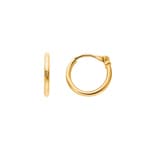 Hoop Earrings 750/18 K Yellow Gold 1.2mm Ø 10mm