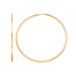 Hoop Earrings 750/18 K Yellow Gold 2 x 2mm Ø 45mm