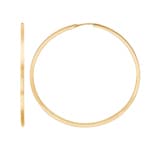 Hoop Earrings 750/18 K Yellow Gold 2 x 2mm Ø 55mm