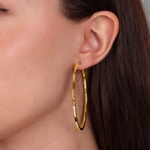 Hoop Earrings 750/18 K Yellow Gold 2 x 2mm Ø 55mm - 2693.2