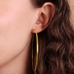 Hoop Earrings 750/18 K Yellow Gold 2mm Ø 65mm - 3146