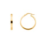 Hoop Earrings 750/18 K Yellow Gold 3 x 1.5mm Ø 20mm