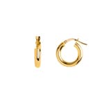 Hoop Earrings 750/18 K Yellow Gold 3mm Ø 10mm