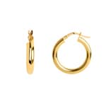 Hoop Earrings 750/18 K Yellow Gold 3mm Ø 15mm