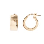 Hoop Earrings 750/18 K Yellow Gold 6 x 2mm Ø 15mm