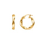 Créoles or jaune 750/18 ct fantaisie 4mm Ø 15mm