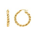 Kreolen 750/18 K Gelbgold gekordelt Ø 28mm