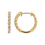 Twisted Hoop Earrings 750/18 K Yellow Gold with Diamonds 0.31 ct - OR-73820-GG