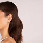 Créoles or jaune 750/18 ct avec diamants 0.07 ct H/si, Croix - OR-43850-GG